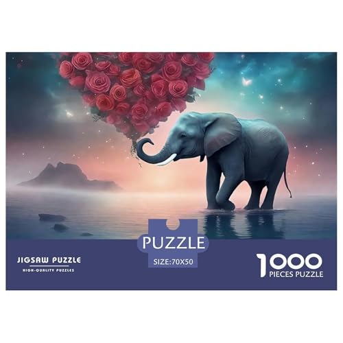 1000-teilige Elefanten Geschicklichkeitsspiel Puzzles Für Erwachsen Herausforderung Spielzeug Premium Quality Geschenke Für Die Ganze Familie 70x50cm/1000pcs von UJSDVNNJJ