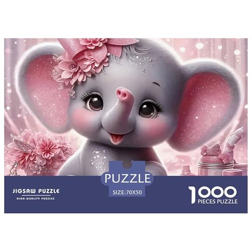 1000-teilige Elefanten Geschicklichkeitsspiel Puzzles Für Erwachsen Herausforderung Spielzeug Premium Quality Geschenke Für Die Ganze Familie 70x50cm/1000pcs von UJSDVNNJJ