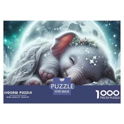 1000-teilige Elefanten Geschicklichkeitsspiel Puzzles Für Erwachsen Lernspiel Premium Quality Geschenke Für Erwachsene Und Kinder Ab 14 Jahren 38x26cm/1000pcs von UJSDVNNJJ
