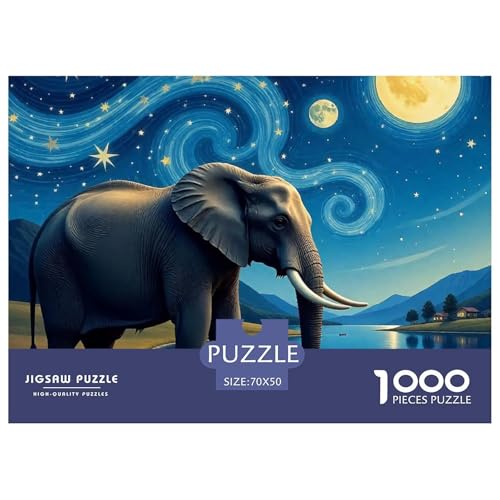 1000-teilige Elefanten Geschicklichkeitsspiel Puzzles Für Erwachsen Lernspiel Premium Quality Geschenke Für Erwachsene Und Kinder Ab 14 Jahren 70x50cm/1000pcs von UJSDVNNJJ