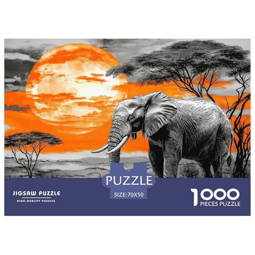 1000-teilige Elefanten Geschicklichkeitsspiel Puzzles Für Erwachsen Lernspiel Premium Quality Stress Abbauen Für Erwachsene Und Kinder Ab 14 Jahren 70x50cm/1000pcs von UJSDVNNJJ