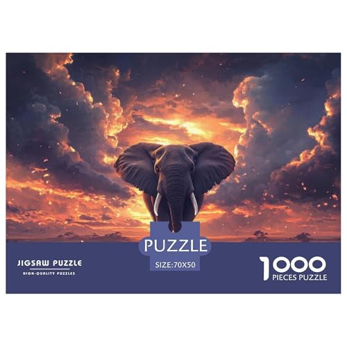 1000-teilige Elefanten Pädagogisches Spiel Puzzles Für Erwachsen Herausforderung Spielzeug Premium Quality Stress Abbauen Für Die Ganze Familie 70x50cm/1000pcs von UJSDVNNJJ