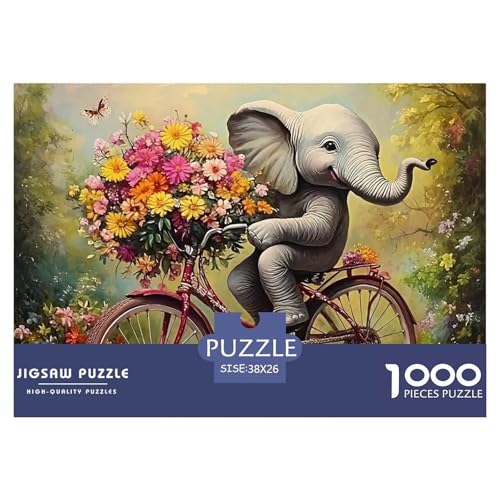 1000-teilige Elefanten Pädagogisches Spiel Puzzles Für Erwachsen Lernspiel Premium Quality Stress Abbauen Für Erwachsene Und Kinder Ab 14 Jahren 38x26cm/1000pcs von UJSDVNNJJ