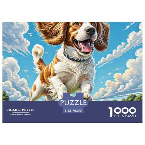 1000-teilige Englischer Springer Spaniel Geschicklichkeitsspiel Puzzles Für Erwachsen Lernspiel Premium Quality Stress Abbauen Für Erwachsene Und Kinder Ab 14 Jahren 70x50cm/1000pcs von UJSDVNNJJ