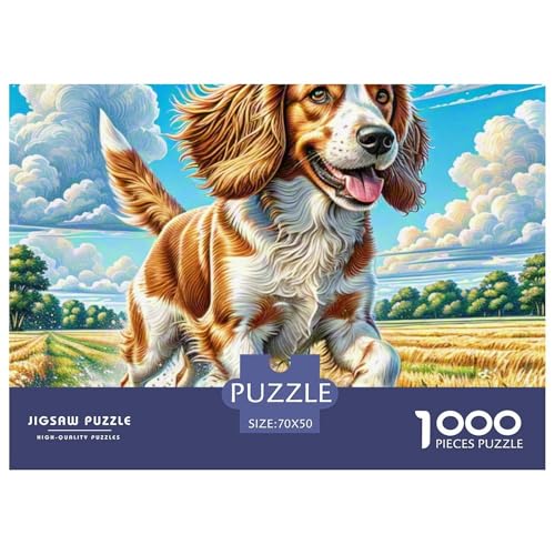 1000-teilige Englischer Springer Spaniel Pädagogisches Spiel Puzzles Für Erwachsen Herausforderung Spielzeug Premium Quality Stress Abbauen Für Die Ganze Familie 70x50cm/1000pcs von UJSDVNNJJ