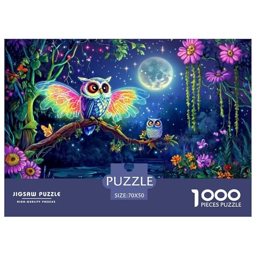 1000-teilige Eule Pädagogisches Spiel Puzzles Für Erwachsen Lernspiel Premium Quality Geschenke Für Die Ganze Familie 70x50cm/1000pcs von UJSDVNNJJ