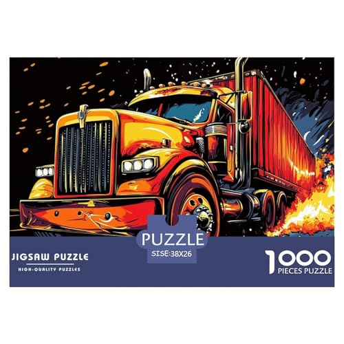 1000-teilige Großer LKW Pädagogisches Spiel Puzzles Für Erwachsen Lernspiel Premium Quality Geschenke Für Erwachsene Und Kinder Ab 14 Jahren 38x26cm/1000pcs von UJSDVNNJJ