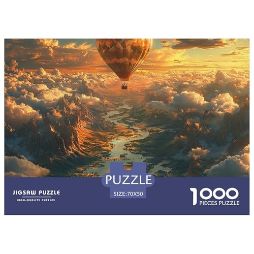 1000-teilige Heißluftballon Geschicklichkeitsspiel Puzzles Für Erwachsen Lernspiel Premium Quality Stress Abbauen Für Die Ganze Familie 70x50cm/1000pcs von UJSDVNNJJ