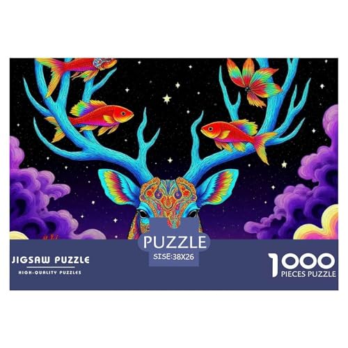 1000-teilige Hirsch Geschicklichkeitsspiel Puzzles Für Erwachsen Herausforderung Spielzeug Premium Quality Geschenke Für Die Ganze Familie 38x26cm/1000pcs von UJSDVNNJJ
