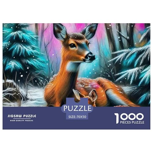 1000-teilige Hirsch Geschicklichkeitsspiel Puzzles Für Erwachsen Herausforderung Spielzeug Premium Quality Geschenke Für Die Ganze Familie 70x50cm/1000pcs von UJSDVNNJJ