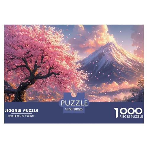 1000-teilige Kirschblüte Geschicklichkeitsspiel Puzzles Für Erwachsen Lernspiel Premium Quality Geschenke Für Erwachsene Und Kinder Ab 14 Jahren 38x26cm/1000pcs von UJSDVNNJJ