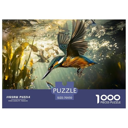 1000-teilige Königfischer Geschicklichkeitsspiel Puzzles Für Erwachsen Herausforderung Spielzeug Premium Quality Geschenke Für Die Ganze Familie 70x50cm/1000pcs von UJSDVNNJJ