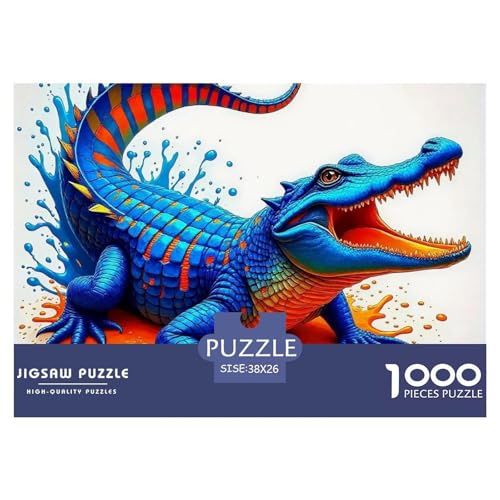 1000-teilige Krokodil Pädagogisches Spiel Puzzles Für Erwachsen Herausforderung Spielzeug Premium Quality Stress Abbauen Für Erwachsene Und Kinder Ab 14 Jahren 38x26cm/1000pcs von UJSDVNNJJ