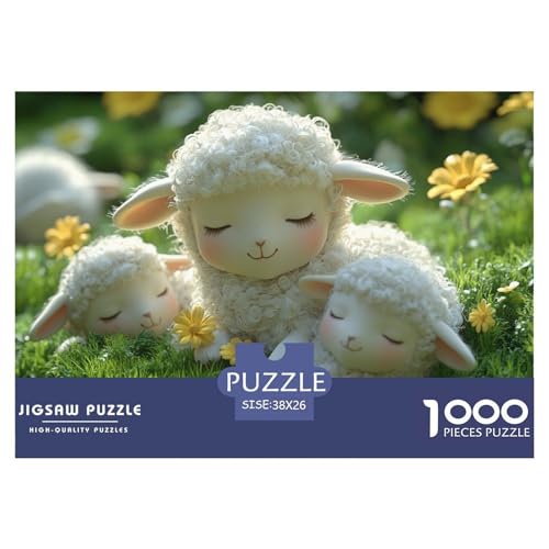 1000-teilige Lamm Geschicklichkeitsspiel Puzzles Für Erwachsen Lernspiel Premium Quality Geschenke Für Erwachsene Und Kinder Ab 14 Jahren 38x26cm/1000pcs von UJSDVNNJJ