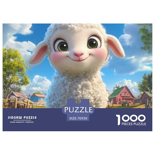 1000-teilige Lamm Geschicklichkeitsspiel Puzzles Für Erwachsen Lernspiel Premium Quality Stress Abbauen Für Die Ganze Familie 70x50cm/1000pcs von UJSDVNNJJ