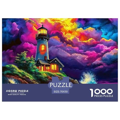 1000-teilige Leuchtturm Geschicklichkeitsspiel Puzzles Für Erwachsen Herausforderung Spielzeug Premium Quality Geschenke Für Die Ganze Familie 70x50cm/1000pcs von UJSDVNNJJ