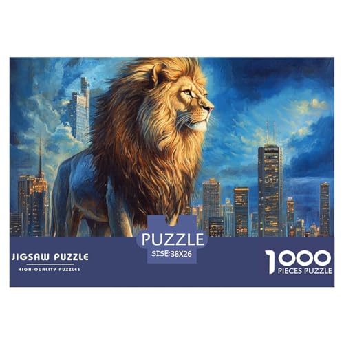 1000-teilige Löwen Geschicklichkeitsspiel Puzzles Für Erwachsen Herausforderung Spielzeug Premium Quality Geschenke Für Die Ganze Familie 38x26cm/1000pcs von UJSDVNNJJ