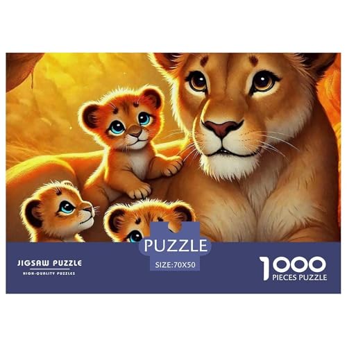 1000-teilige Löwen Geschicklichkeitsspiel Puzzles Für Erwachsen Herausforderung Spielzeug Premium Quality Geschenke Für Die Ganze Familie 70x50cm/1000pcs von UJSDVNNJJ