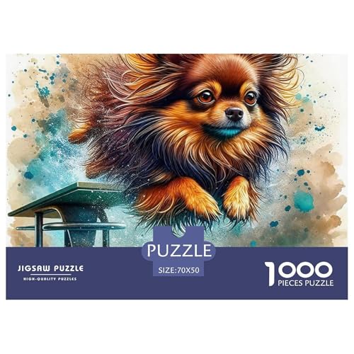 1000-teilige Netter Hund Pädagogisches Spiel Puzzles Für Erwachsen Herausforderung Spielzeug Premium Quality Stress Abbauen Für Die Ganze Familie 70x50cm/1000pcs von UJSDVNNJJ