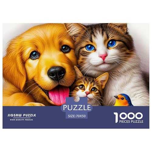 1000-teilige Netter Hund Pädagogisches Spiel Puzzles Für Erwachsen Herausforderung Spielzeug Premium Quality Stress Abbauen Für Erwachsene Und Kinder Ab 14 Jahren 70x50cm/1000pcs von UJSDVNNJJ