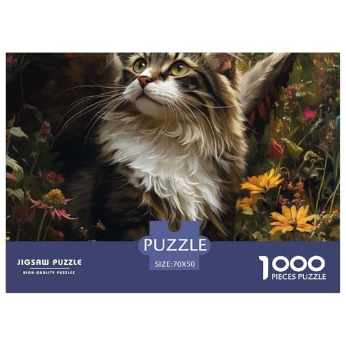 1000-teilige Norwegische Waldkatte Pädagogisches Spiel Puzzles Für Erwachsen Herausforderung Spielzeug Premium Quality Geschenke Für Erwachsene Und Kinder Ab 14 Jahren 70x50cm/1000pcs von UJSDVNNJJ