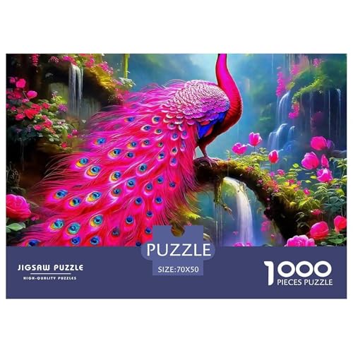 1000-teilige Pfauen Geschicklichkeitsspiel Pfauen Puzzles Für Erwachsen Lernspiel Premium Quality Geschenke Für Die Ganze Familie 70x50cm/1000pcs von UJSDVNNJJ