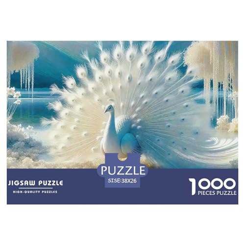 1000-teilige Pfauen Geschicklichkeitsspiel Pfauen Puzzles Für Erwachsen Lernspiel Premium Quality Geschenke Für Erwachsene Und Kinder Ab 14 Jahren 38x26cm/1000pcs von UJSDVNNJJ