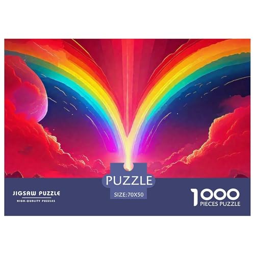 1000-teilige Regenbogen Pädagogisches Spiel Regenbogen Puzzles Für Erwachsen Herausforderung Spielzeug Premium Quality Stress Abbauen Für Die Ganze Familie 70x50cm/1000pcs von UJSDVNNJJ