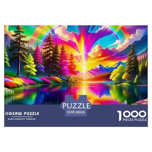 1000-teilige Regenbogen Pädagogisches Spiel Regenbogen Puzzles Für Erwachsen Lernspiel Premium Quality Stress Abbauen Für Die Ganze Familie 38x26cm/1000pcs von UJSDVNNJJ