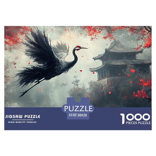 1000-teilige Rot gekrönter Kran Pädagogisches Spiel Puzzles Für Erwachsen Lernspiel Premium Quality Geschenke Für Erwachsene Und Kinder Ab 14 Jahren 38x26cm/1000pcs von UJSDVNNJJ