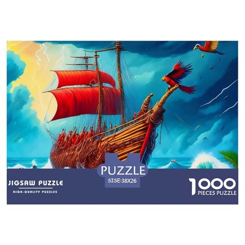 1000-teilige Schiff und Mondlicht Pädagogisches Spiel Schiff und Mondlicht Puzzles Für Erwachsen Herausforderung Spielzeug Premium Quality Stress Abbauen Für Die Ganze Familie 38x26cm/1000pcs von UJSDVNNJJ