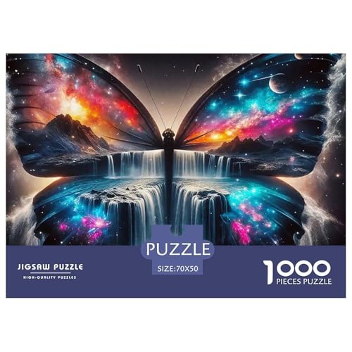 1000-teilige Schmetterling Geschicklichkeitsspiel Schmetterling Puzzles Für Erwachsen Lernspiel Premium Quality Geschenke Für Die Ganze Familie 70x50cm/1000pcs von UJSDVNNJJ