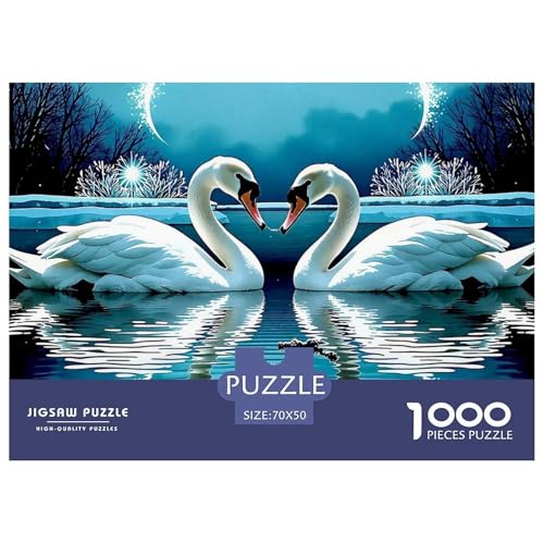 1000-teilige Schwan Geschicklichkeitsspiel Puzzles Für Erwachsen Lernspiel Premium Quality Geschenke Für Erwachsene Und Kinder Ab 14 Jahren 70x50cm/1000pcs von UJSDVNNJJ