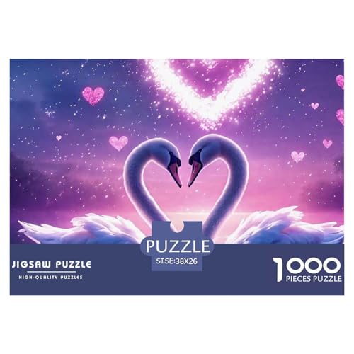 1000-teilige Schwan Geschicklichkeitsspiel Puzzles Für Erwachsen Lernspiel Premium Quality Stress Abbauen Für Die Ganze Familie 38x26cm/1000pcs von UJSDVNNJJ