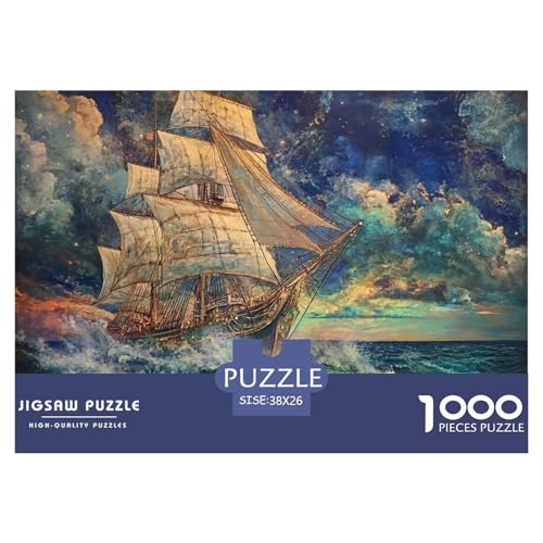 1000-teilige Segelboot Geschicklichkeitsspiel Puzzles Für Erwachsen Herausforderung Spielzeug Premium Quality Geschenke Für Die Ganze Familie 38x26cm/1000pcs von UJSDVNNJJ