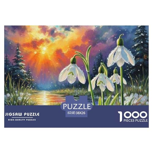 1000-teilige Snowdrop Geschicklichkeitsspiel Puzzles Für Erwachsen Herausforderung Spielzeug Premium Quality Geschenke Für Die Ganze Familie 38x26cm/1000pcs von UJSDVNNJJ