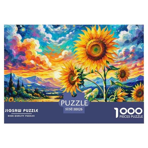 1000-teilige Sonnenblumen Geschicklichkeitsspiel Puzzles Für Erwachsen Lernspiel Premium Quality Geschenke Für Erwachsene Und Kinder Ab 14 Jahren 38x26cm/1000pcs von UJSDVNNJJ