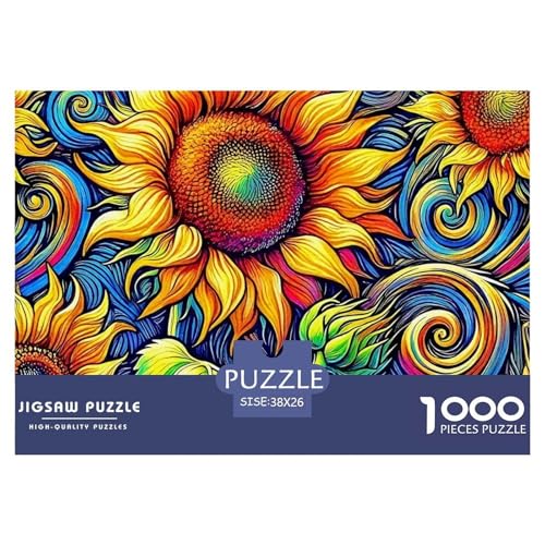 1000-teilige Sonnenblumen Pädagogisches Spiel Sonnenblumen Puzzles Für Erwachsen Lernspiel Premium Quality Stress Abbauen Für Die Ganze Familie 38x26cm/1000pcs von UJSDVNNJJ