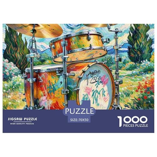 1000-teilige Trommel Set Geschicklichkeitsspiel Puzzles Für Erwachsen Herausforderung Spielzeug Premium Quality Stress Abbauen Für Die Ganze Familie 70x50cm/1000pcs von UJSDVNNJJ