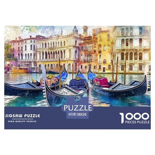 1000-teilige Venedig Wasserstadt Geschicklichkeitsspiel Puzzles Für Erwachsen Lernspiel Premium Quality Geschenke Für Die Ganze Familie 38x26cm/1000pcs von UJSDVNNJJ