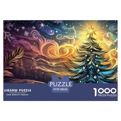 1000-teilige Weihnachtsbaum Pädagogisches Spiel Puzzles Für Erwachsen Lernspiel Premium Quality Stress Abbauen Für Die Ganze Familie 38x26cm/1000pcs von UJSDVNNJJ