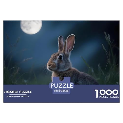 1000-teilige Wildtiere Geschicklichkeitsspiel Kaninchen Puzzles Für Erwachsen Lernspiel Premium Quality Geschenke Für Die Ganze Familie 38x26cm/1000pcs von UJSDVNNJJ