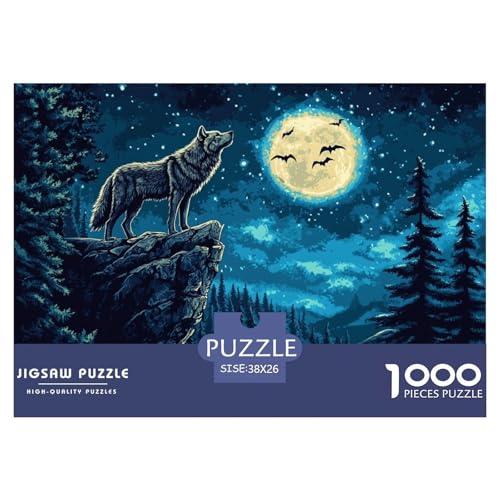 1000-teilige Wolf Geschicklichkeitsspiel Puzzles Für Erwachsen Lernspiel Premium Quality Stress Abbauen Für Erwachsene Und Kinder Ab 14 Jahren 38x26cm/1000pcs von UJSDVNNJJ