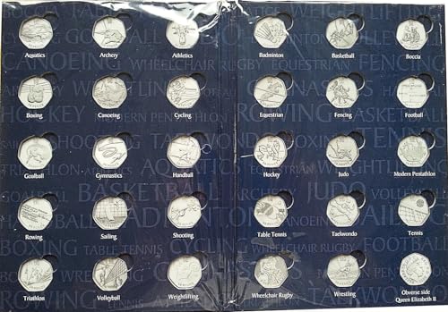 50 Pence-Sportalbum mit 29 Münzen in London Olympischen Spielen 2012 von UK-Delightech