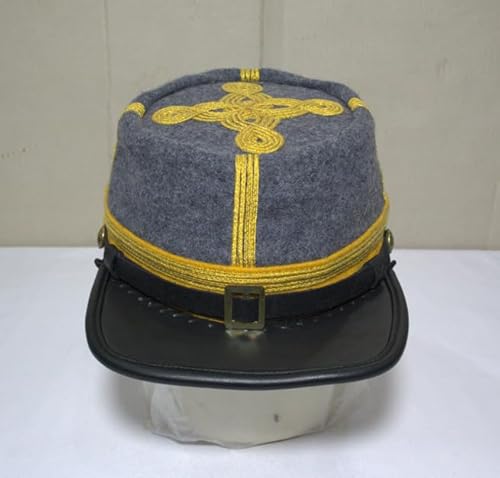 American Civil War Officer General Kepi CSA Yellow Band - Confederate Grey Wool Hat/Cap, gelb, X-Large von UK EMPIRE GROUP