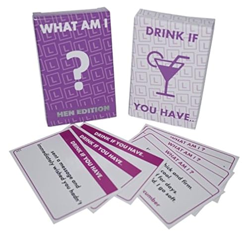 UK PARTY GAMES - Partyspiele für Junggesellinnenabschied: 'What am ich?' & 'Drink if you have' - 2 Spiele für bis zu 50 Spieler ab 16 Jahren von UKPG