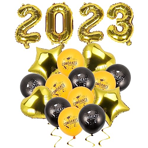 UKCOCO 1 Satz Abschlusszertifikatballon Goldrand Geburtstagsabschluss Abschluss-Klassenzimmer-Ornamente Ballongirlande Abschlussballon goldener Ballon Aluminiumfolie von UKCOCO