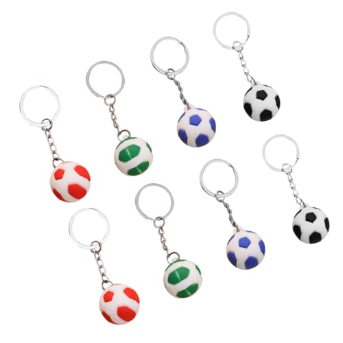 UKCOCO 1 Satz Fußball Schlüsselanhänger Rucksack Schlüsselanhänger Fussballdeko Fußballschlüsselkette Leute Party Tasche Hängende Dekoration Tasche Hanging Ornament Weiches Gummi 8 Stück von UKCOCO