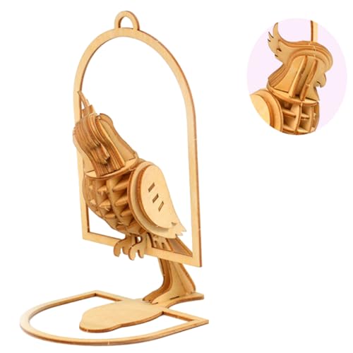 UKCOCO 1 Satz Holz Puzzle DIY Papagei Bastelspielzeug für Handgefertigtes Modell Fördert Kreativität und Hand Augen Koordination für Geburtstage und Feste von UKCOCO