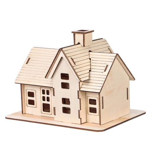 UKCOCO 1 Satz Holzpuzzle DIY Modellhaus Bausatz Lustiges Einfaches Zusammenbauen für Kreative Bastler für Freunde und Familie Dekorativer Blickfang für Schreibtisch oder Regal von UKCOCO